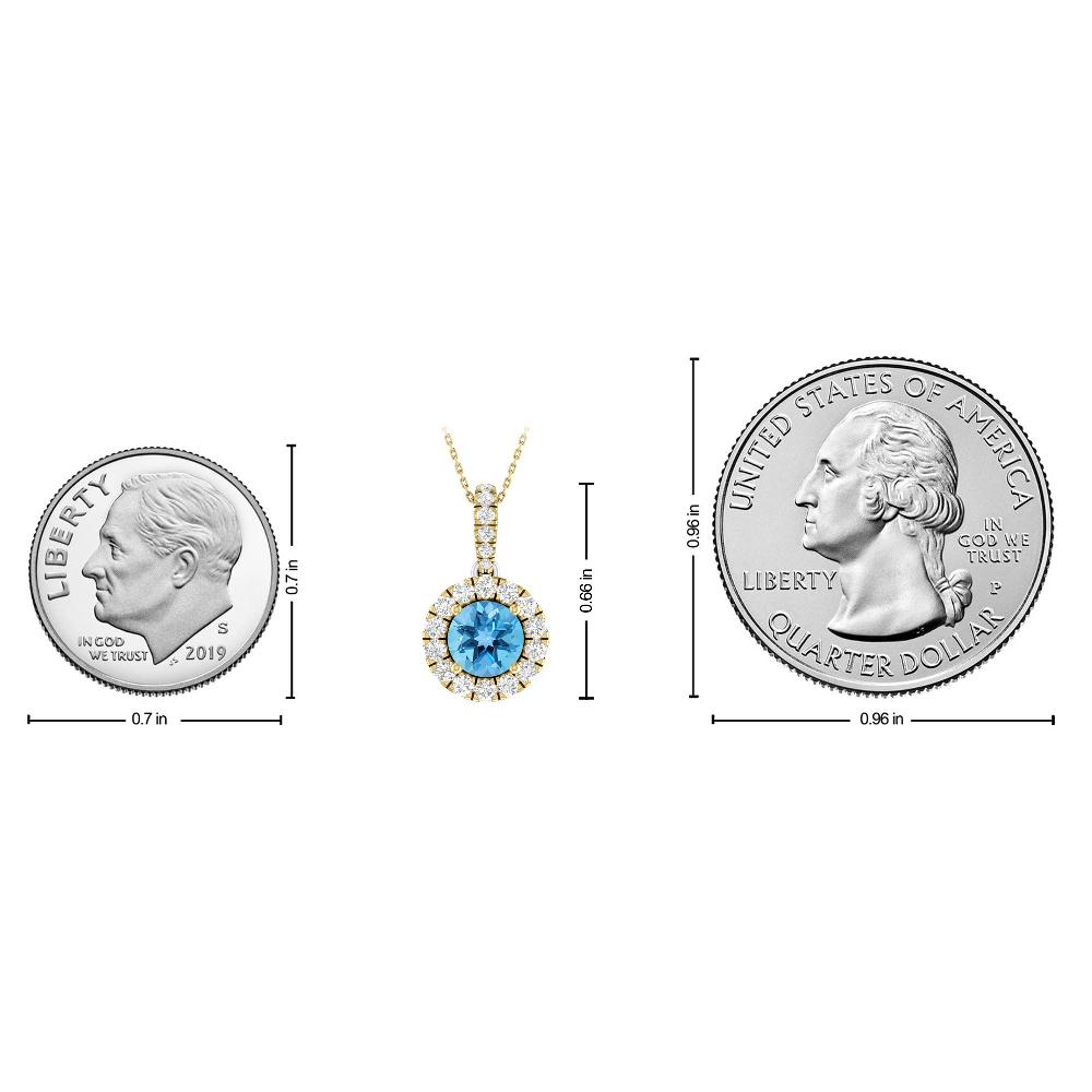 Yellow Gold/White - Blue Topaz