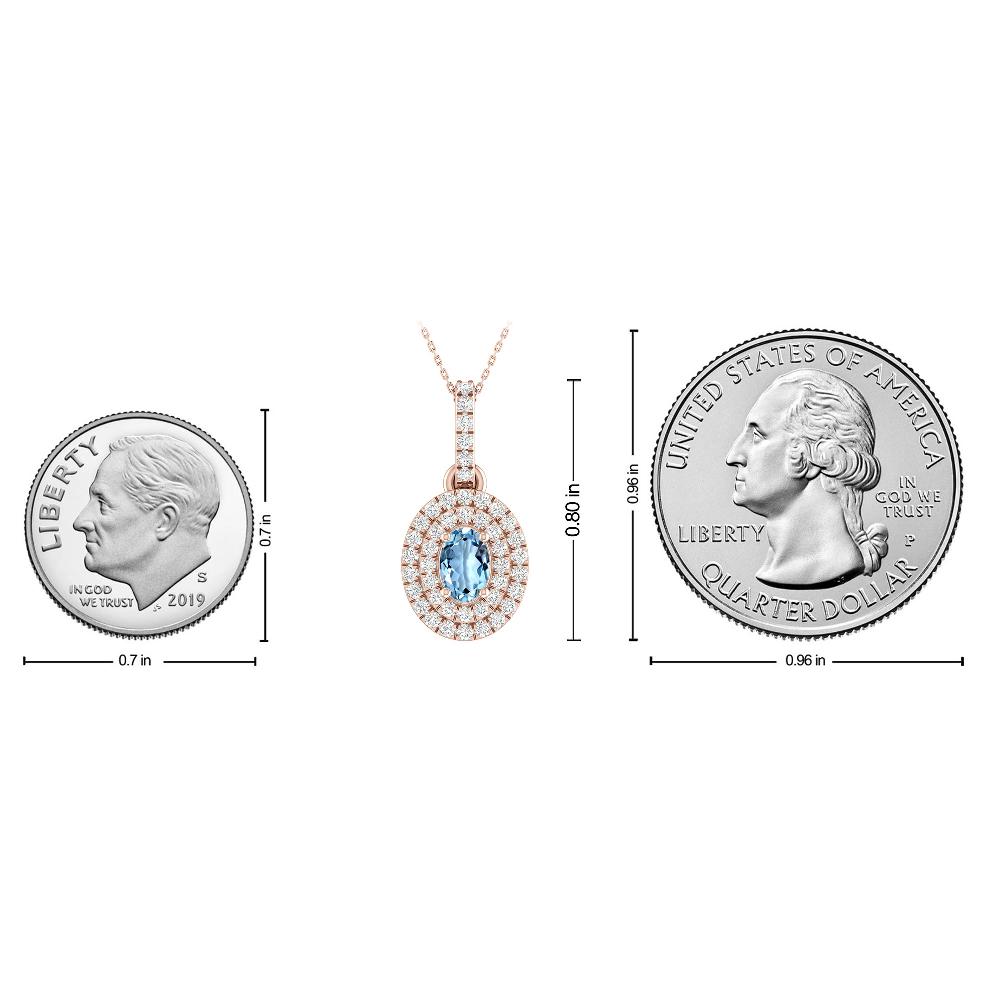 Rose Gold - Aquamarine