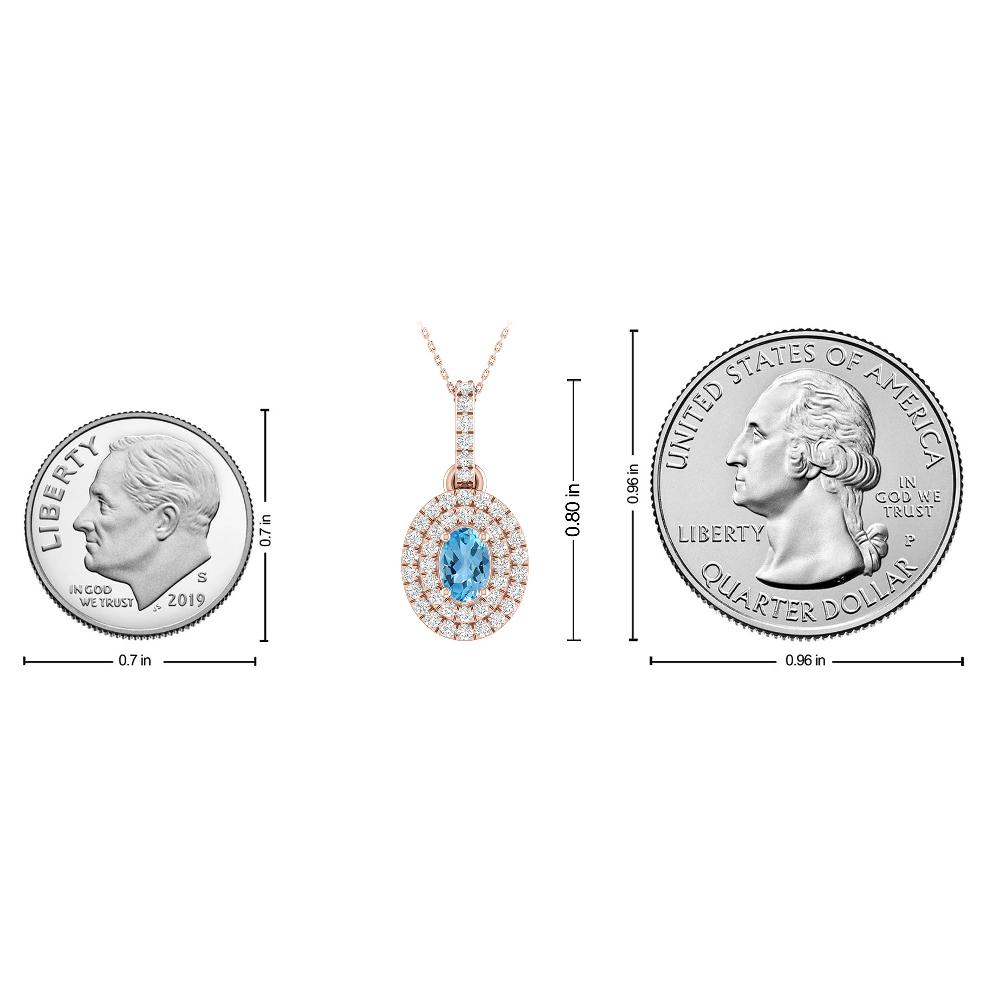 Rose Gold - Blue Topaz