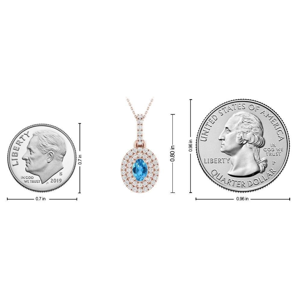 Rose Gold - Blue Topaz