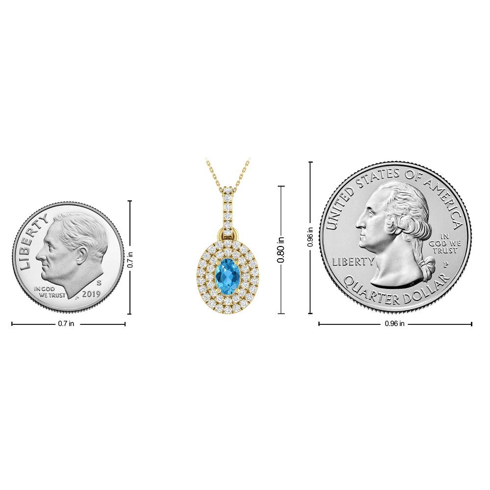 Yellow Gold - Blue Topaz