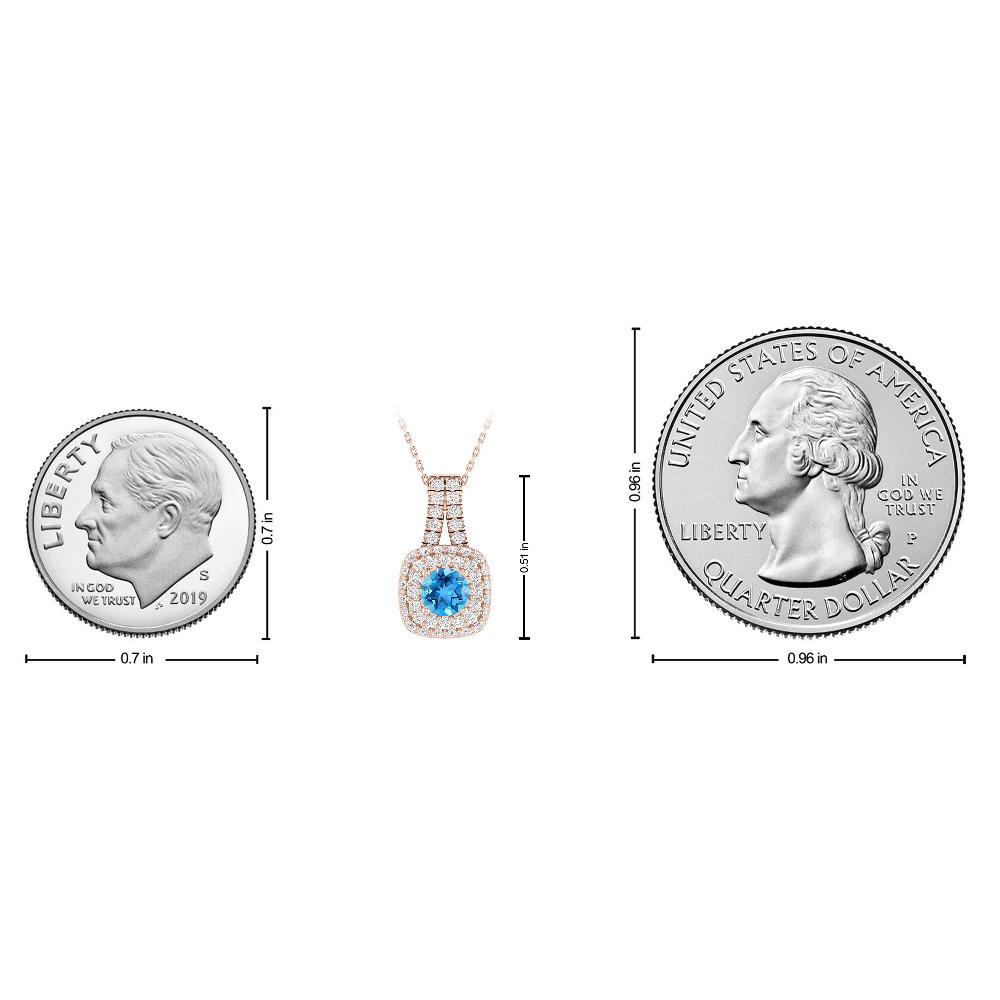 Rose Gold - Blue Topaz