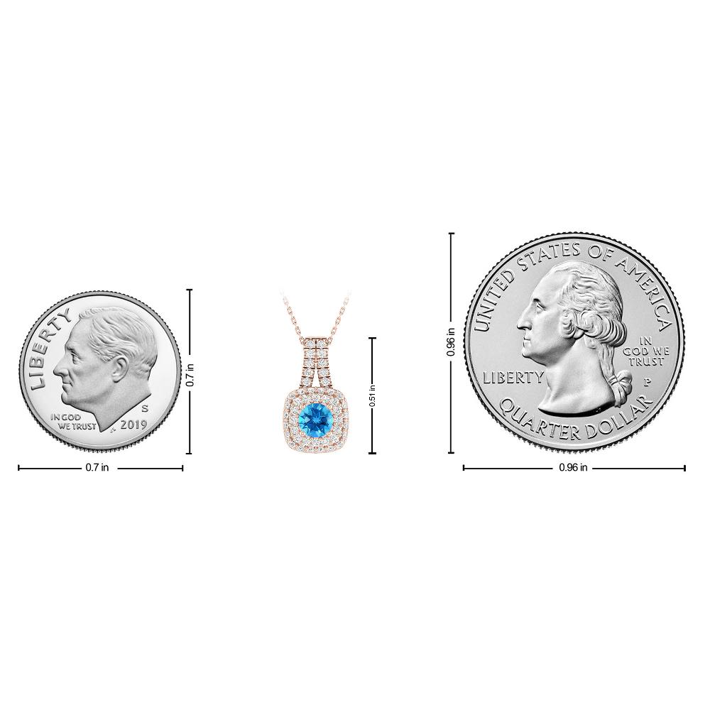 Rose Gold - Blue Topaz
