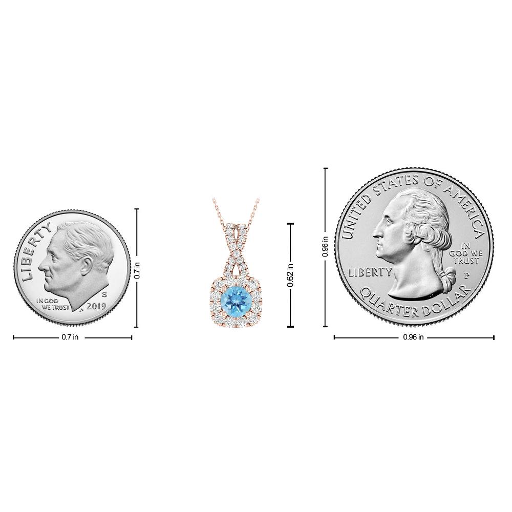 Rose Gold - Blue Topaz