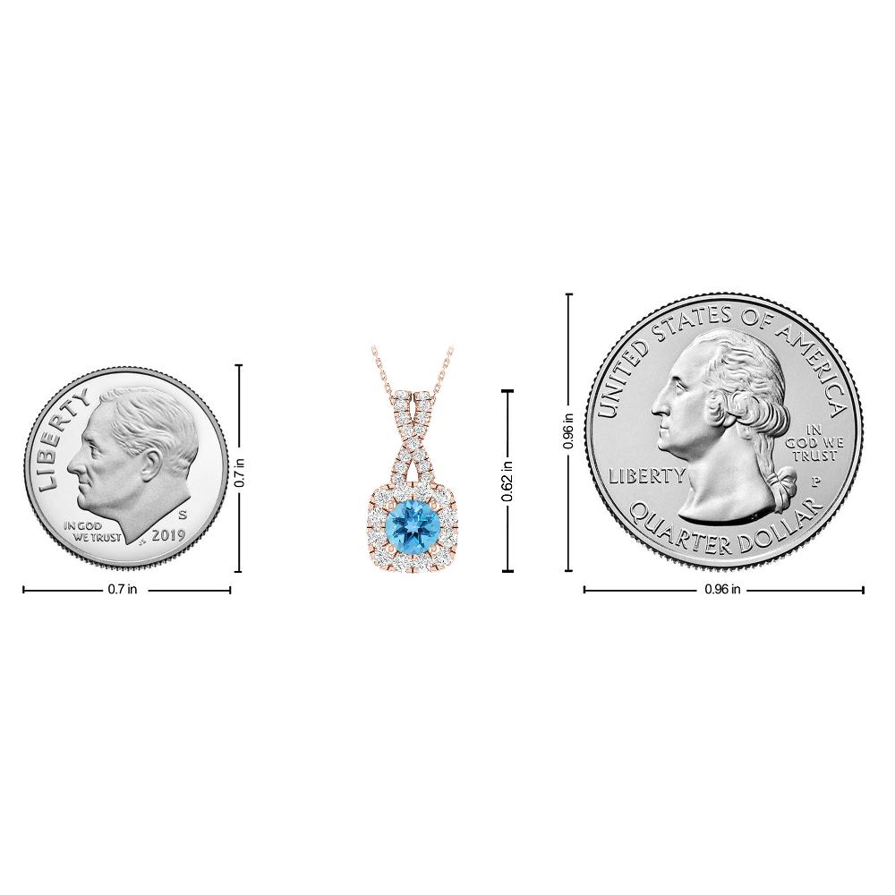 Rose Gold - Blue Topaz