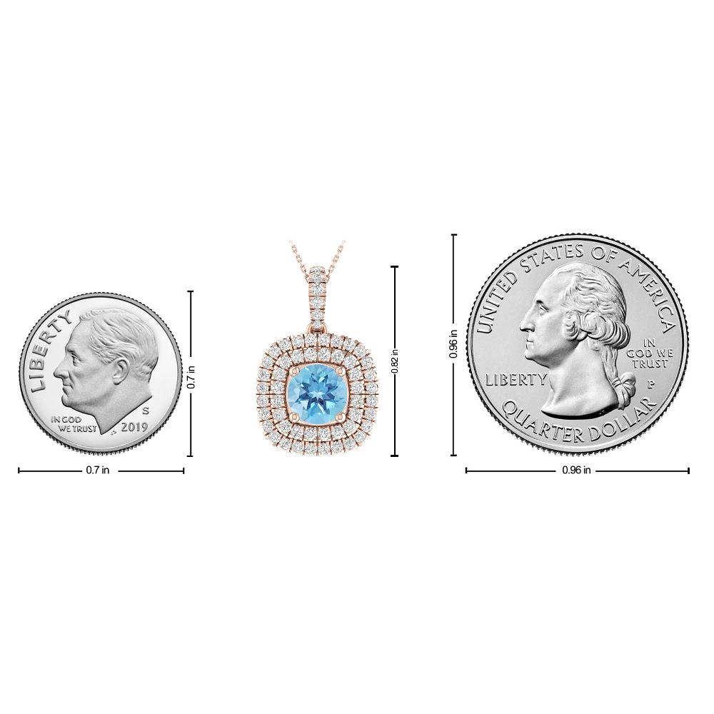 Rose Gold - Blue Topaz