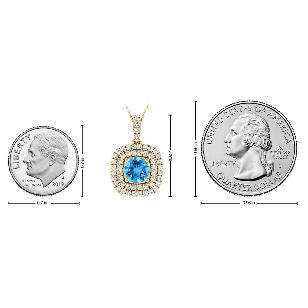 Yellow Gold - Blue Topaz