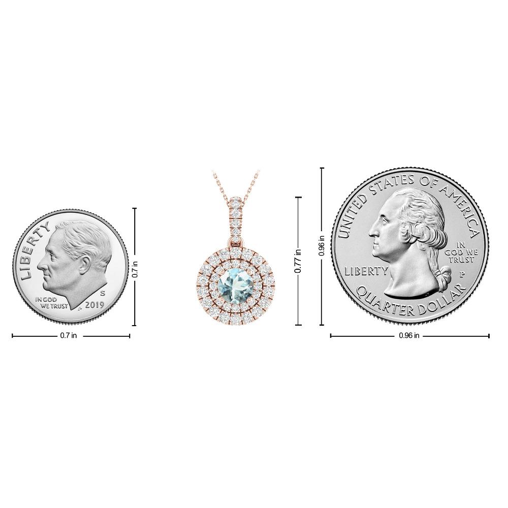 Rose Gold - Aquamarine
