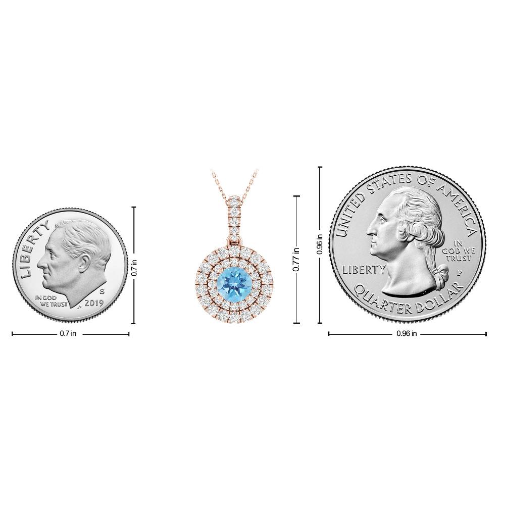 Rose Gold - Blue Topaz