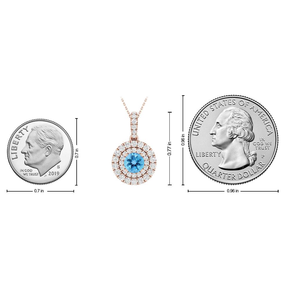 Rose Gold - Blue Topaz