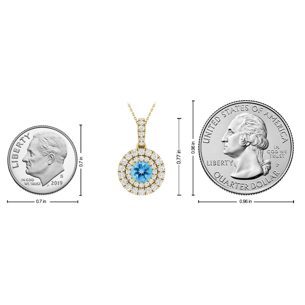 Yellow Gold - Blue Topaz