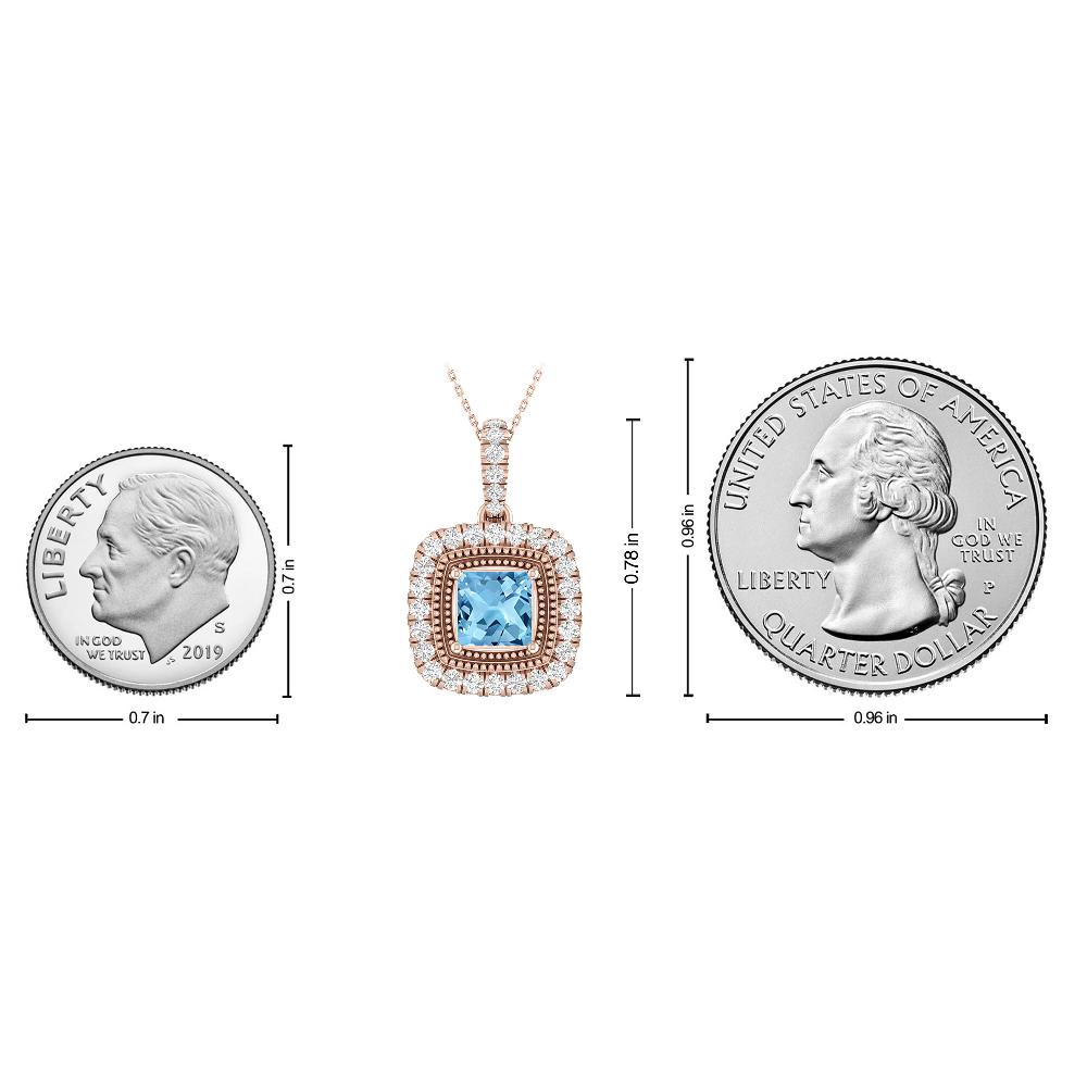 Rose Gold - Blue Topaz