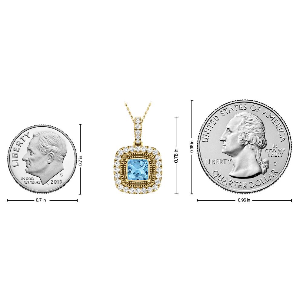 Yellow Gold - Blue Topaz