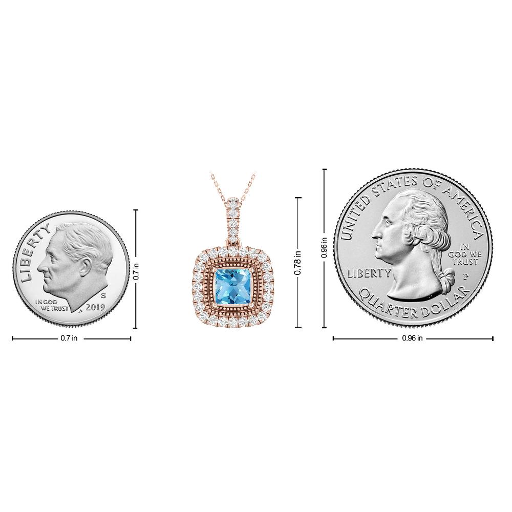 Rose Gold - Blue Topaz