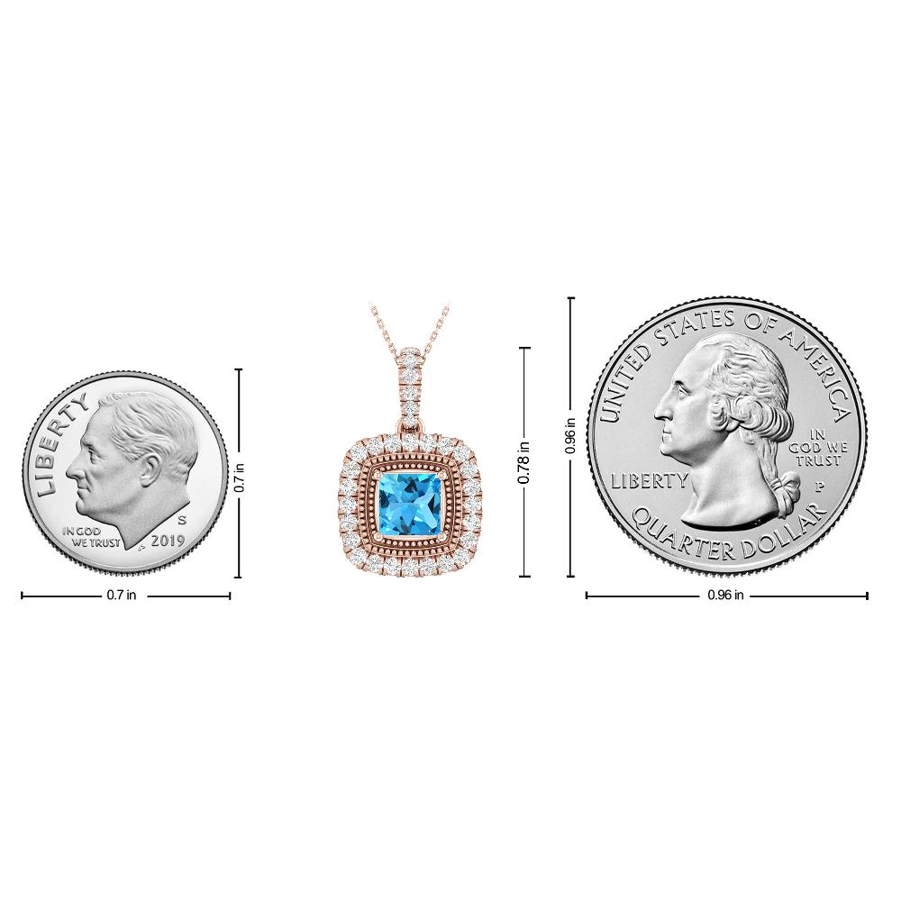 Rose Gold - Blue Topaz