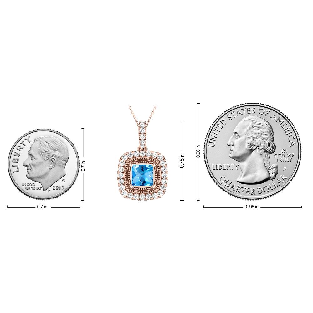 Rose Gold - Blue Topaz