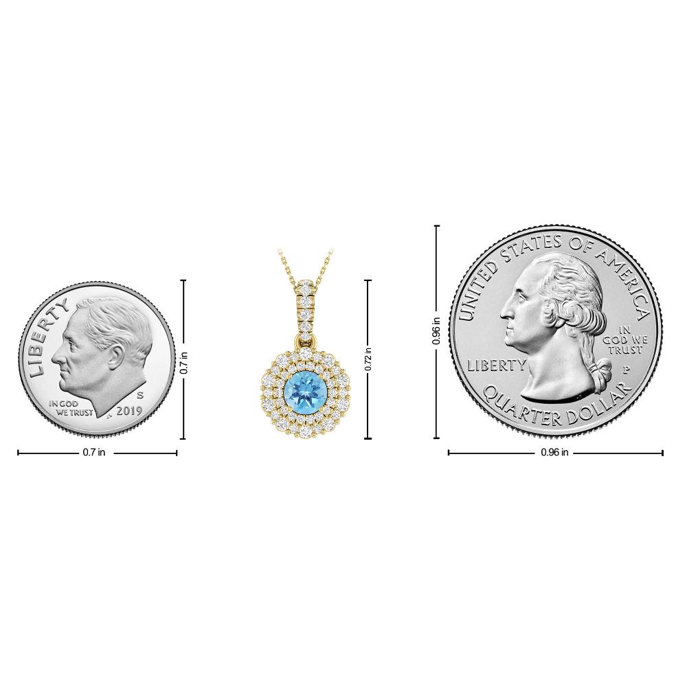 Yellow Gold - Blue Topaz
