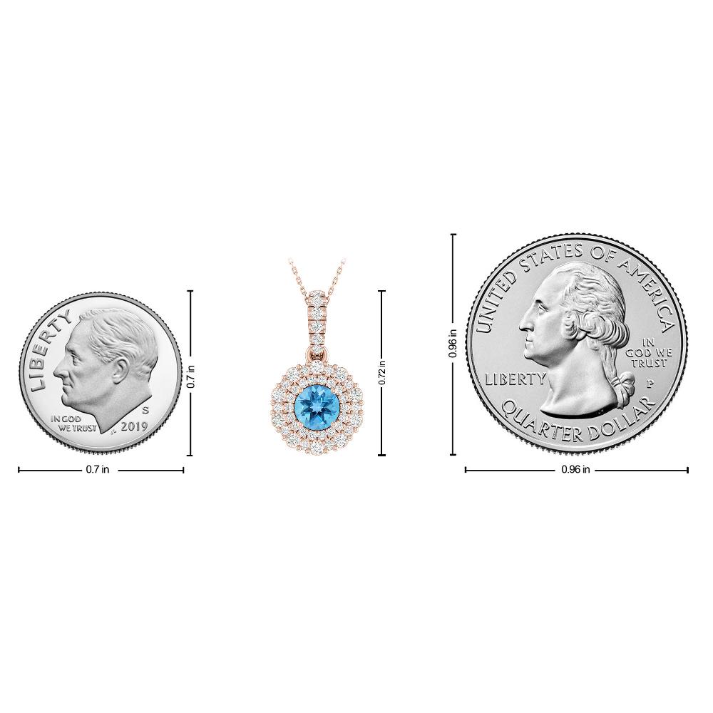 Rose Gold - Blue Topaz