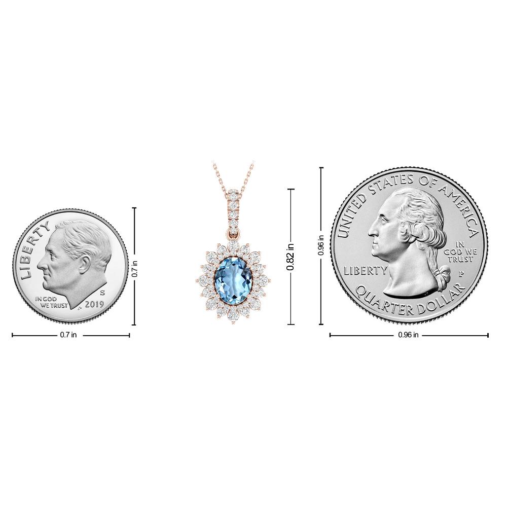 Rose Gold - Aquamarine