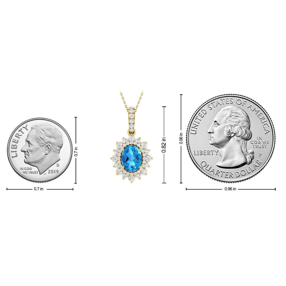 Yellow Gold - Blue Topaz