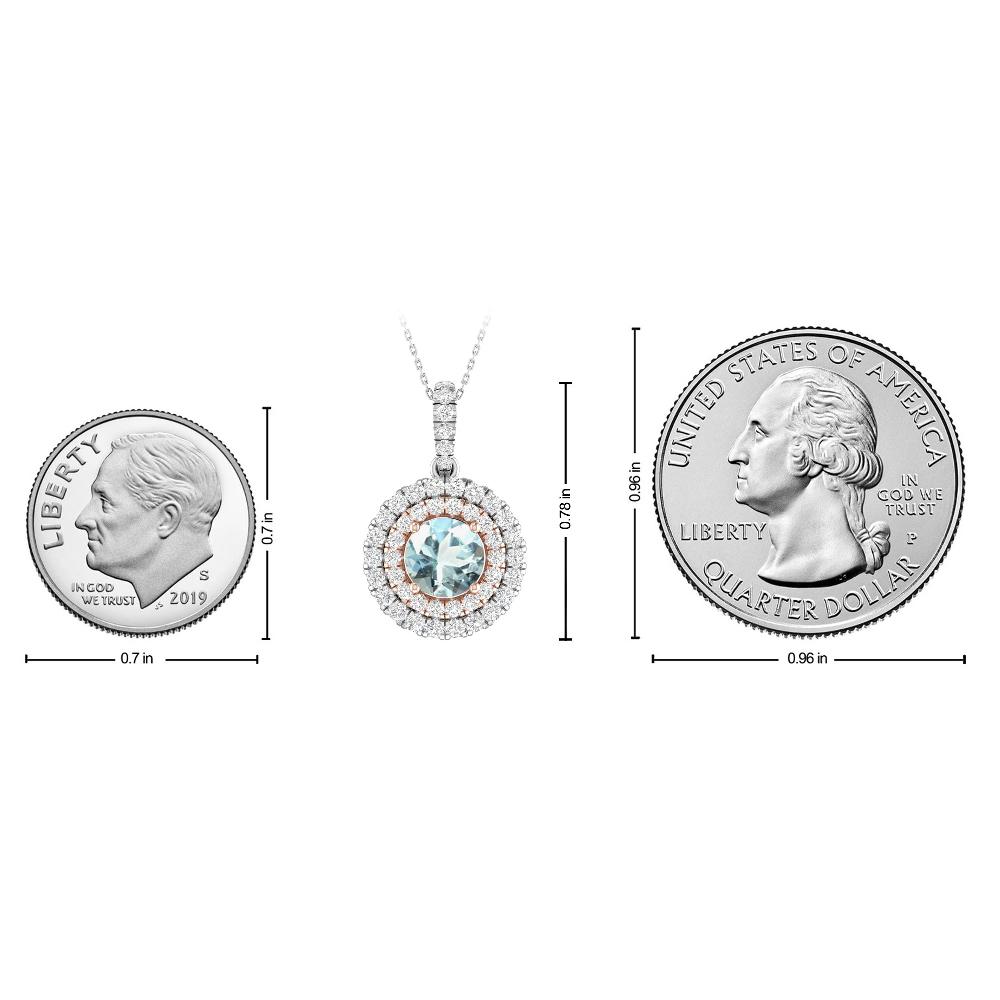 White Gold/Rose - Aquamarine