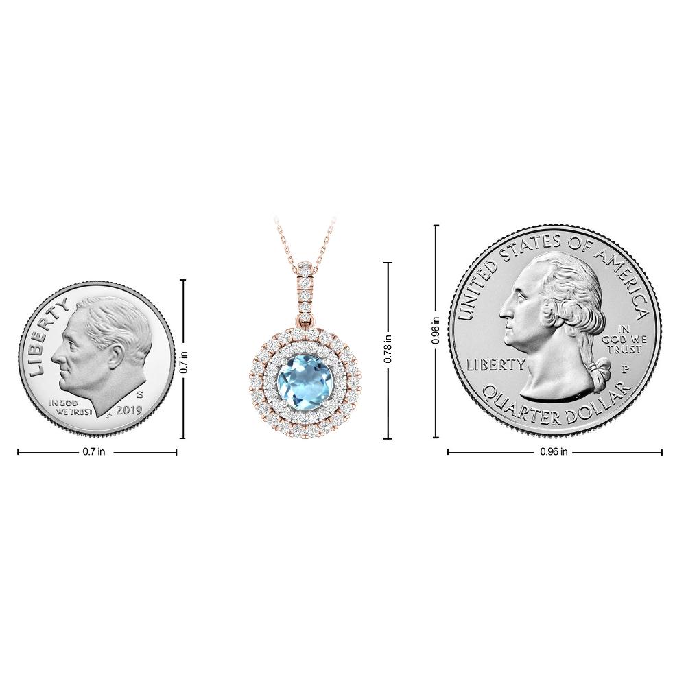 Rose Gold/White - Aquamarine