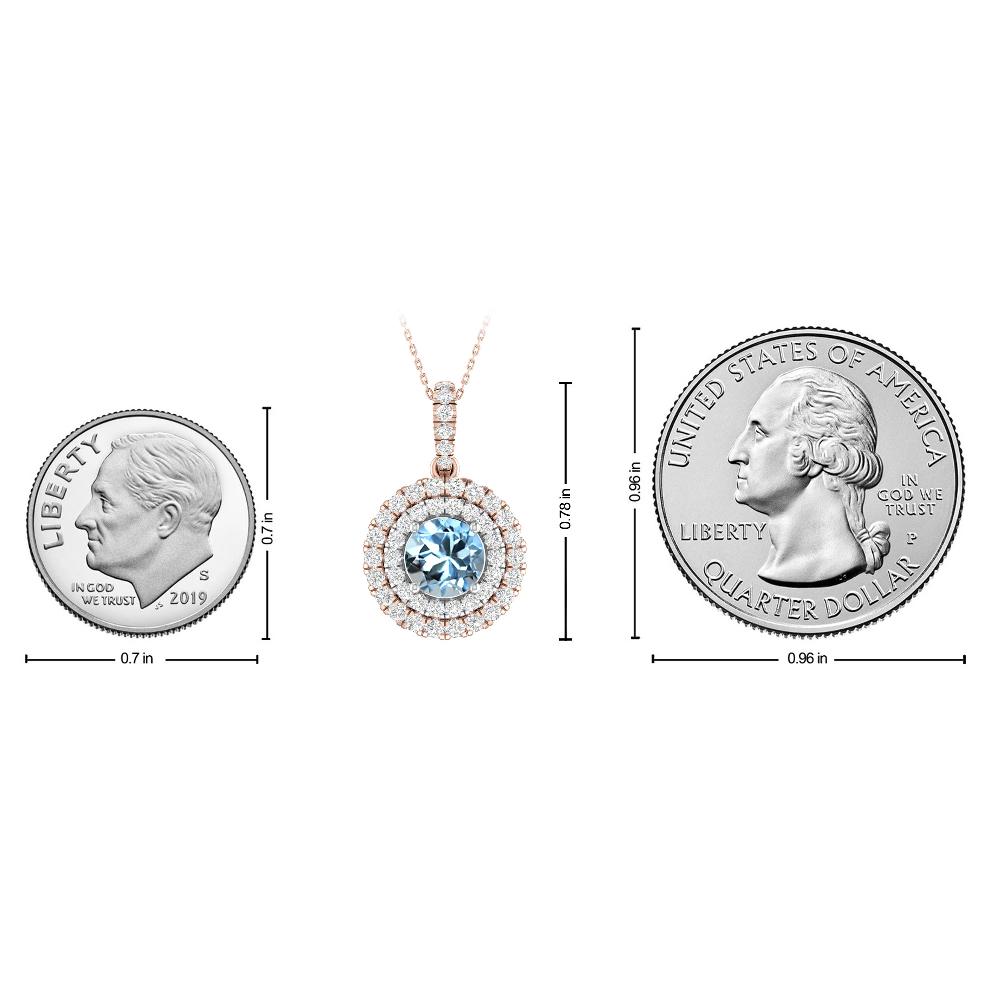 Rose Gold/White - Aquamarine