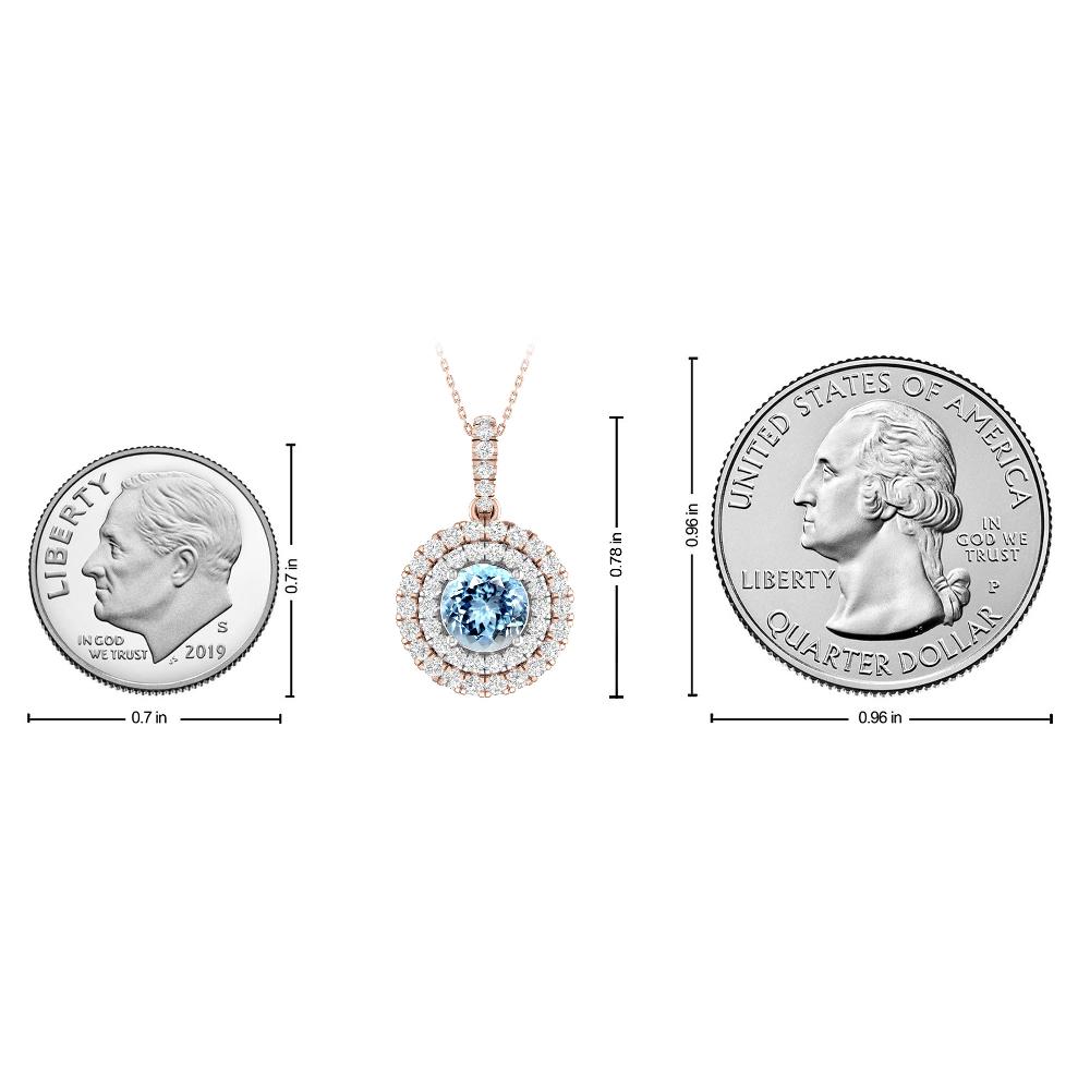 Rose Gold/White - Aquamarine
