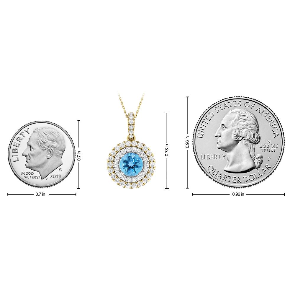 Yellow Gold/White - Blue Topaz