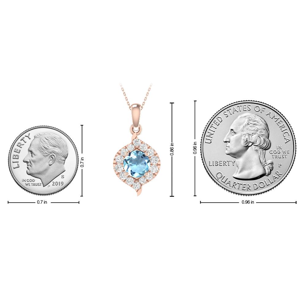 Rose Gold - Aquamarine