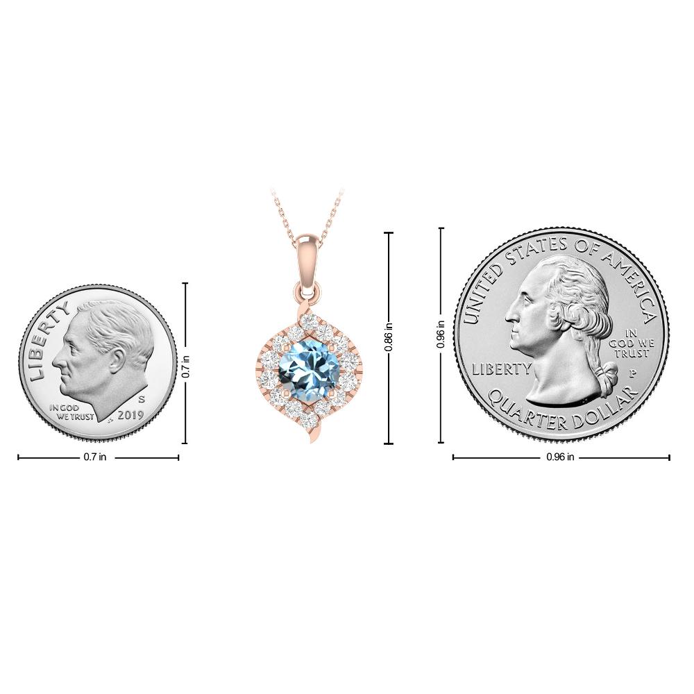 Rose Gold - Aquamarine
