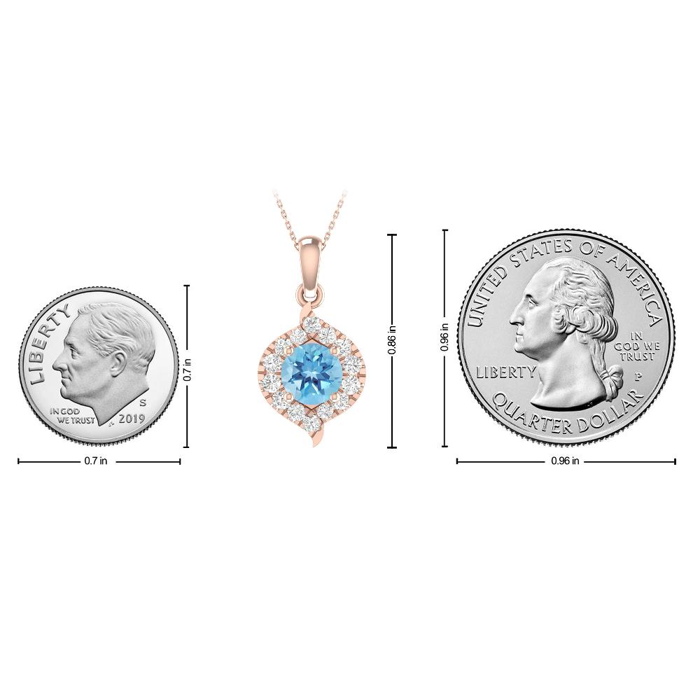Rose Gold - Blue Topaz