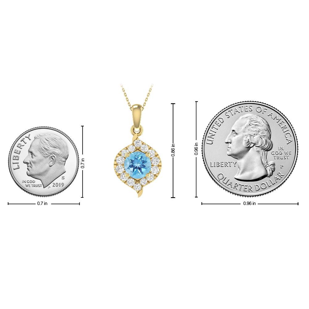 Yellow Gold - Blue Topaz