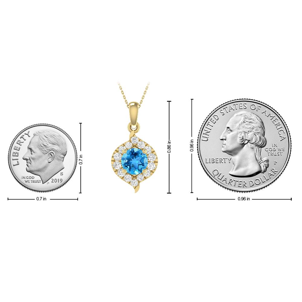 Yellow Gold - Blue Topaz