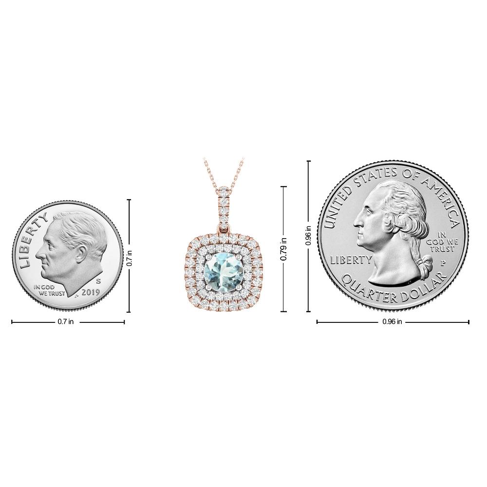 Rose Gold/White - Aquamarine