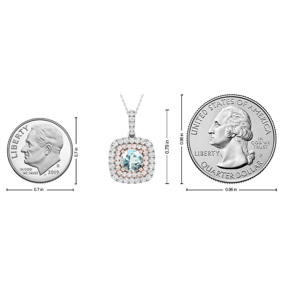 White Gold/Rose - Aquamarine