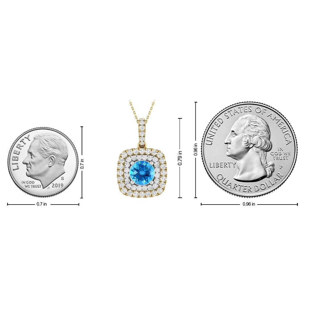 Yellow Gold/White - Blue Topaz