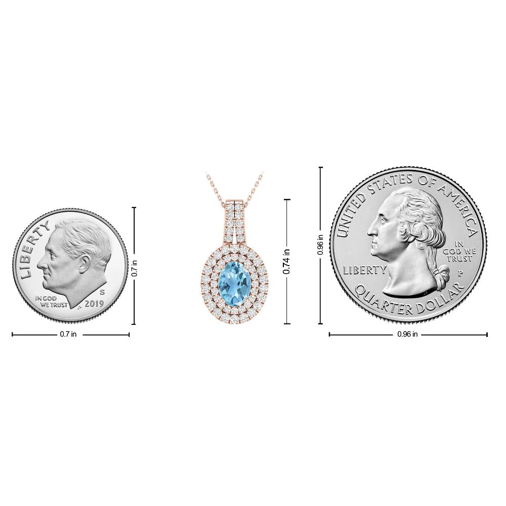 Rose Gold - Blue Topaz