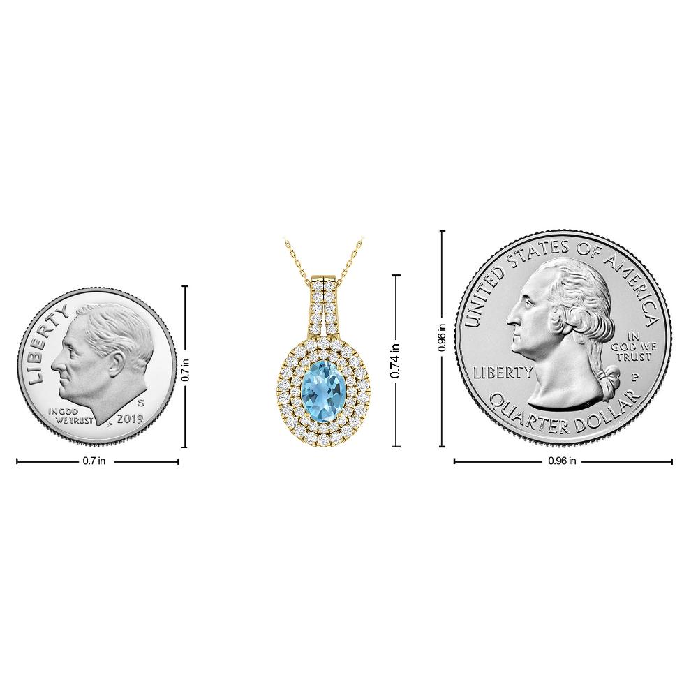 Yellow Gold - Blue Topaz