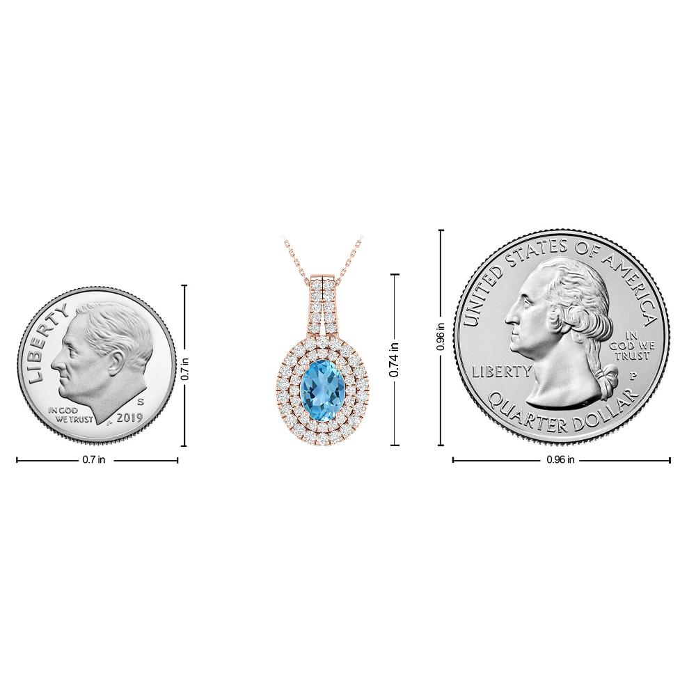 Rose Gold - Blue Topaz