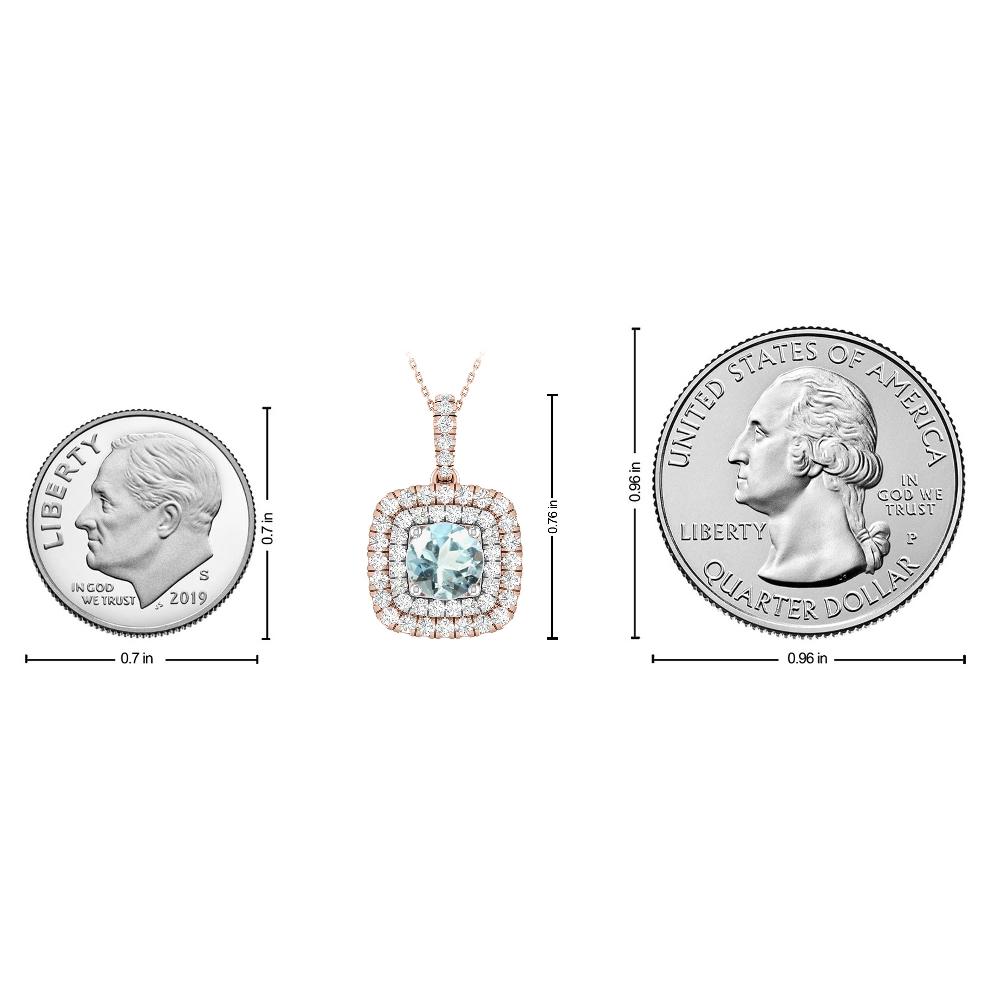 Rose Gold/White - Aquamarine