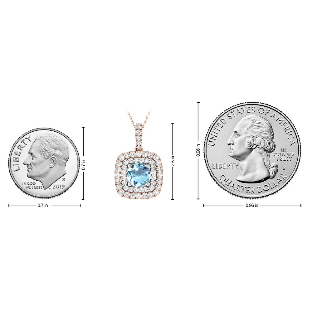 Rose Gold/White - Aquamarine