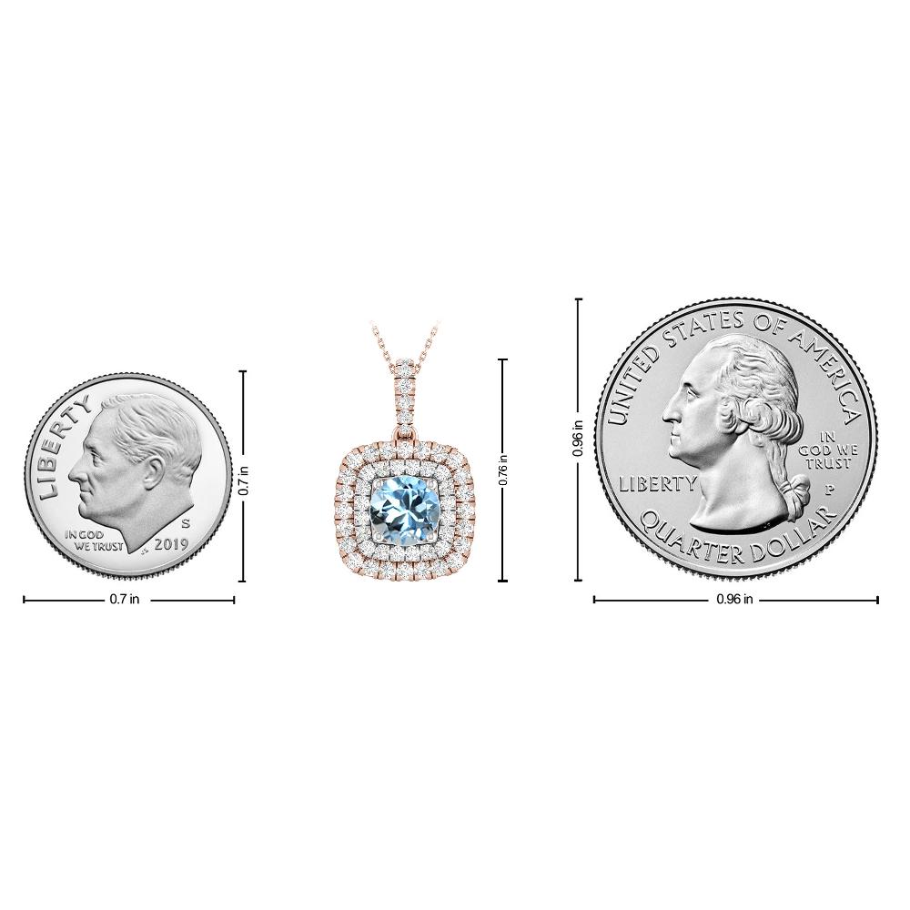 Rose Gold/White - Aquamarine