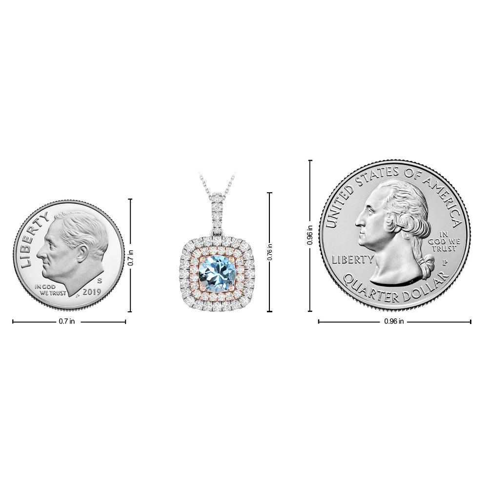 White Gold/Rose - Aquamarine