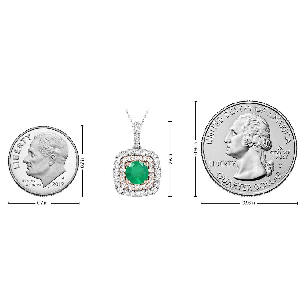 White Gold/Rose - Emerald
