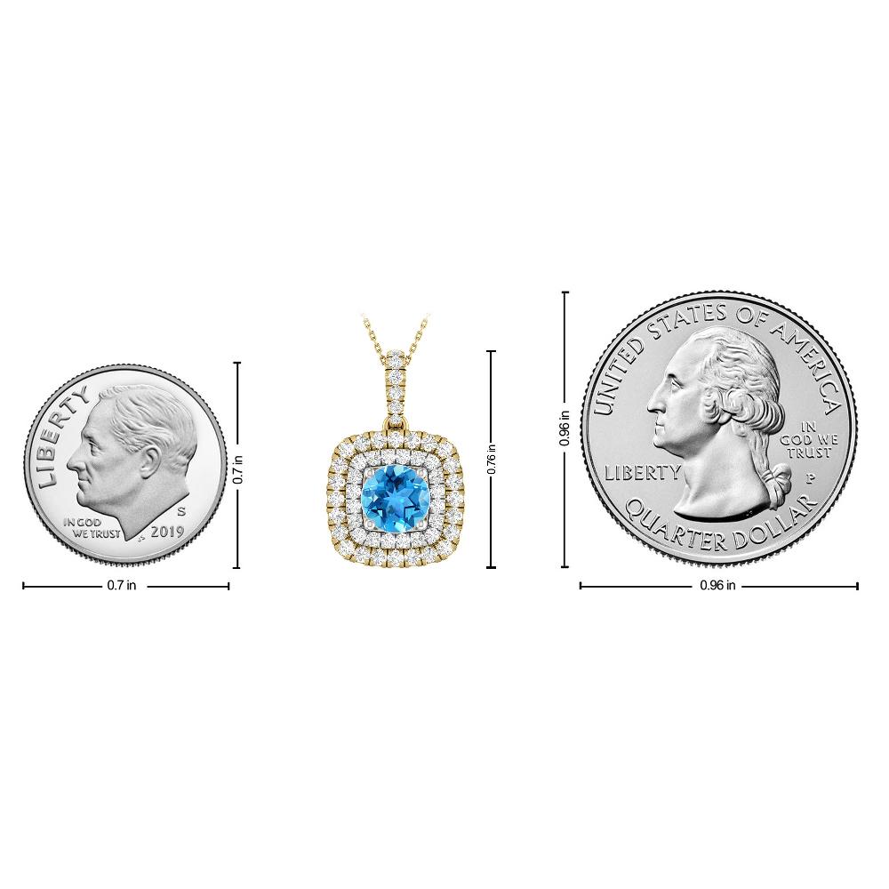 Yellow Gold/White - Blue Topaz