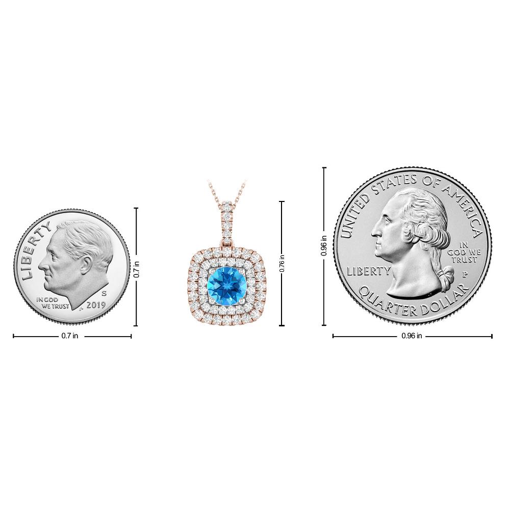 Rose Gold/White - Blue Topaz