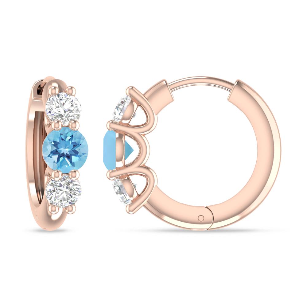 Rose Gold - Blue Topaz