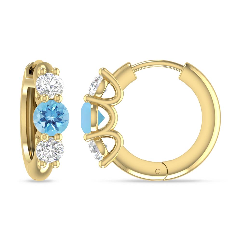 Yellow Gold - Blue Topaz