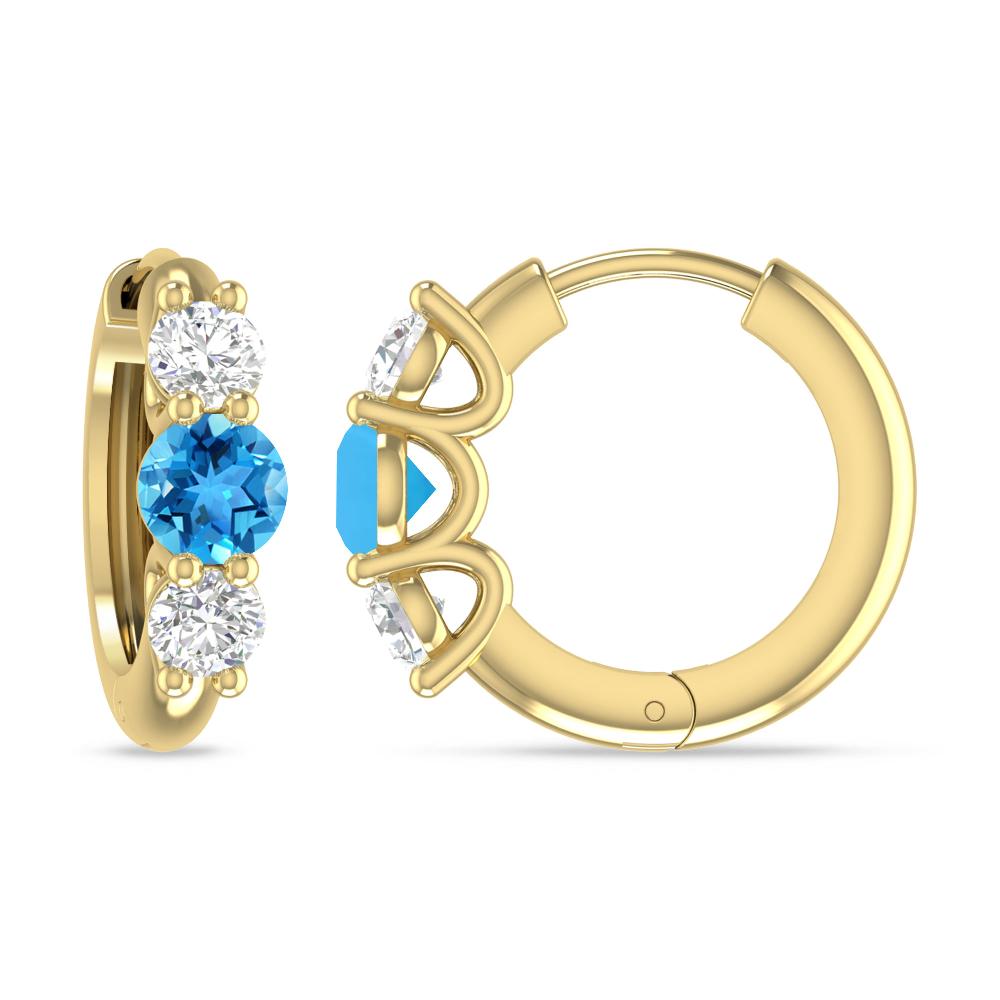 Yellow Gold - Blue Topaz